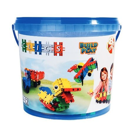 Műanyagdobozos építőkészlet (CB198) Clics építőjáték