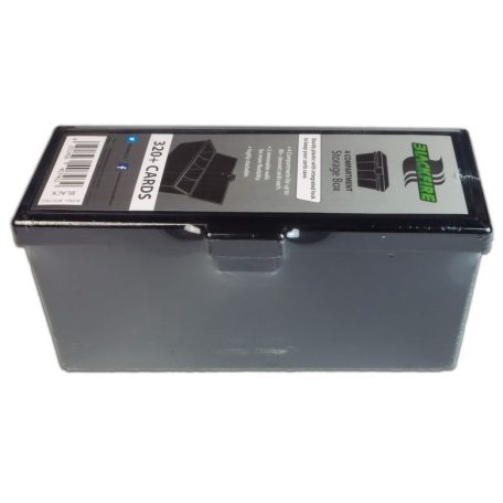 Kártyatartó doboz 4 rekeszes - Fekete