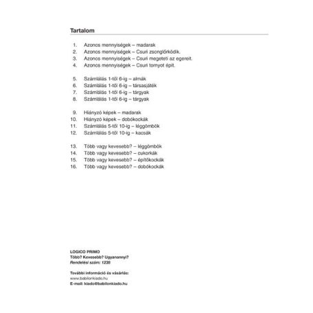 LOGICO Primo Több? Kevesebb? Ugyanannyi?