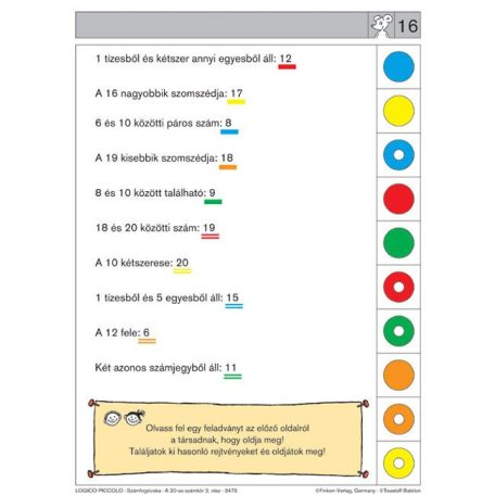 LOGICO Piccolo Számfogócska 20-as számkör 2. rész