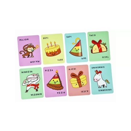 Süti, sapi, taco, pizza, ajcsi kártyajáték