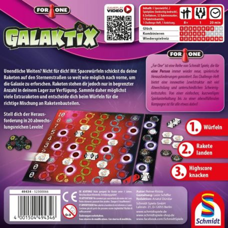 Schmidt Spiele For One, Galaktix (49434) Társasjáték 