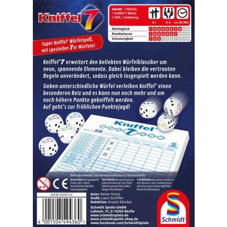 Schmidt Spiele Kniffel 7 (49436) Társasjáték 