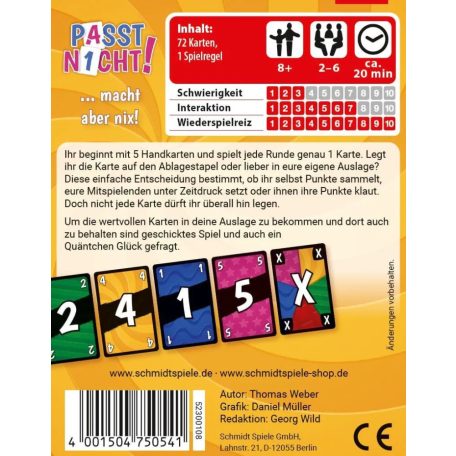 Schmidt Spiele Passt nicht! (75054) Kártyajáték