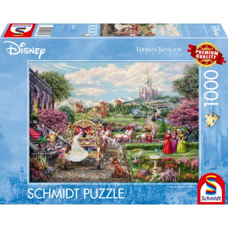 Schmidt Spiele Disney, Cinderella Happily Ever After (58038) 1000 db Thomas Kinkade Kirakó 