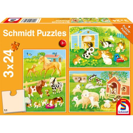 Schmidt Spiele My farmyard friends (56518) 3x24 db Gyerek kirakó 