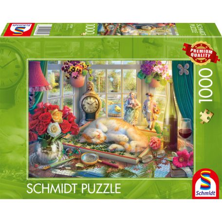 Schmidt Spiele Puzzle time with the cat (59789) 1000 db  Kirakó 