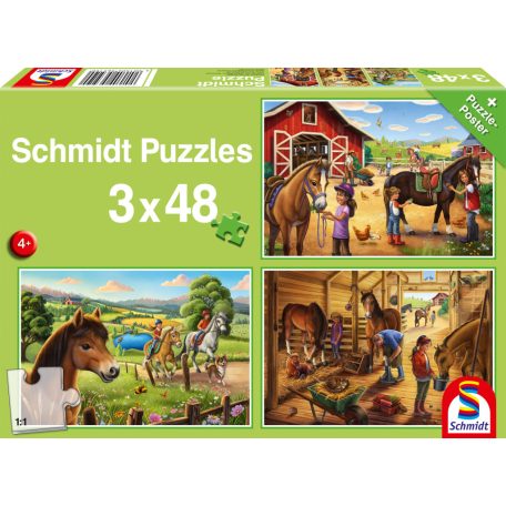 Schmidt Spiele My favourite horses (56519) 3x48 db  Gyerek kirakó 