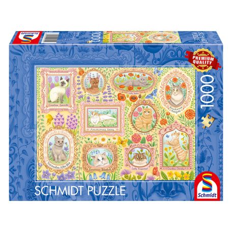 Schmidt Spiele Adelige Katzen in Blütenpracht (59792) Kirakó 1000 db 