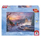 Schmidt Spiele Disney, Cinderella Bringing Home for Christmas  (58035) Kirakó 1000 db Thomas Kinkade 
