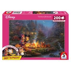   Schmidt Spiele Disney, Mickey and Minnie Sweetheart Campfire 200 db (56558) Gyerek Kirakó Thomas Kinkade 