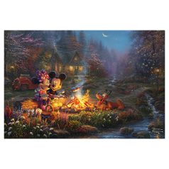   Schmidt Spiele Disney, Mickey and Minnie Sweetheart Campfire 200 db (56558) Gyerek Kirakó Thomas Kinkade 