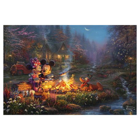 Schmidt Spiele Disney, Mickey and Minnie Sweetheart Campfire 200 db (56558) Gyerek Kirakó Thomas Kinkade 