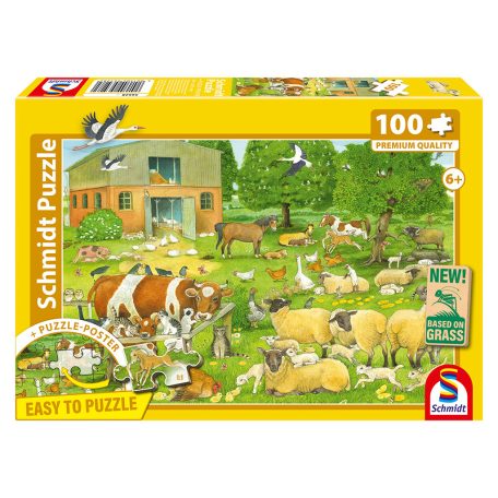 Schmidt Spiele Tierkinder auf dem Bauernhof 100 db (56528) Gyerek kirakó  
