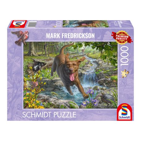 Schmidt Spiele Hundeliebe, Frühlingsspaziergang mit Labrador Retriever  (58559) Kirakó MARK FREDRICKSON 1000 db 