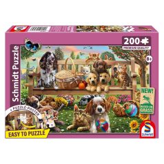  Schmidt Spiele A garden picnic for dogs and cats (56534) Gyerek kirakó 200 db