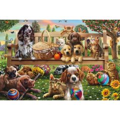   Schmidt Spiele A garden picnic for dogs and cats (56534) Gyerek kirakó 200 db