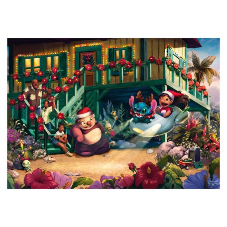 Schmidt Spiele Disney, Lilo and Stitch Aloha Christmas (58049) Kirakó 1000 db Thomas Kinkade