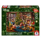 Schmidt Spiele Disney, Mickey & Minnie Trimming The Tree  (58047) Kirakó 1000 db Thomas Kinkade