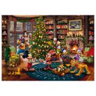Schmidt Spiele Disney, Mickey & Minnie Trimming The Tree  (58047) Kirakó 1000 db Thomas Kinkade