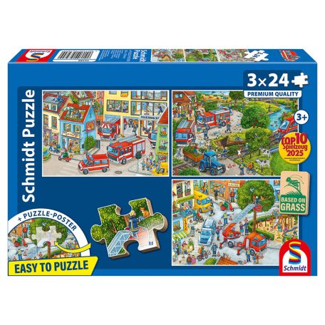 Schmidt Spiele Fire brigade 3x24 db (56580) Gyerek kirakó 