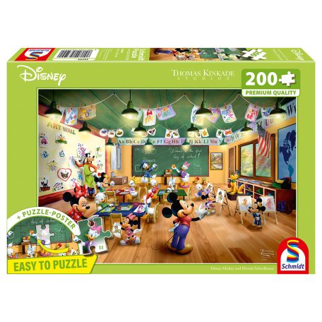 Schmidt Spiele Mickey and Minnie, Schoolhouse (56599) Kirakó 200 db Thomas Kinkade