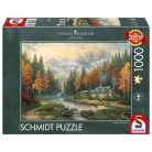 Schmidt Spiele Evening at Autumn lake (58784) Kirakó 1000 db Thomas Kinkade