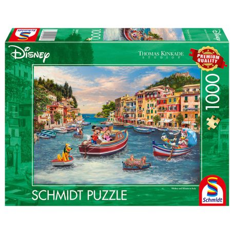 Schmidt Spiele Disney, Mickey & Minnie in Italy (58053) Kirakó 1000 db Thomas Kinkade